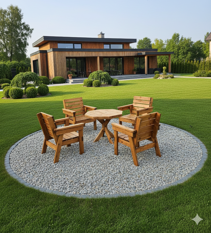 Lauko medinių baldų komplektas