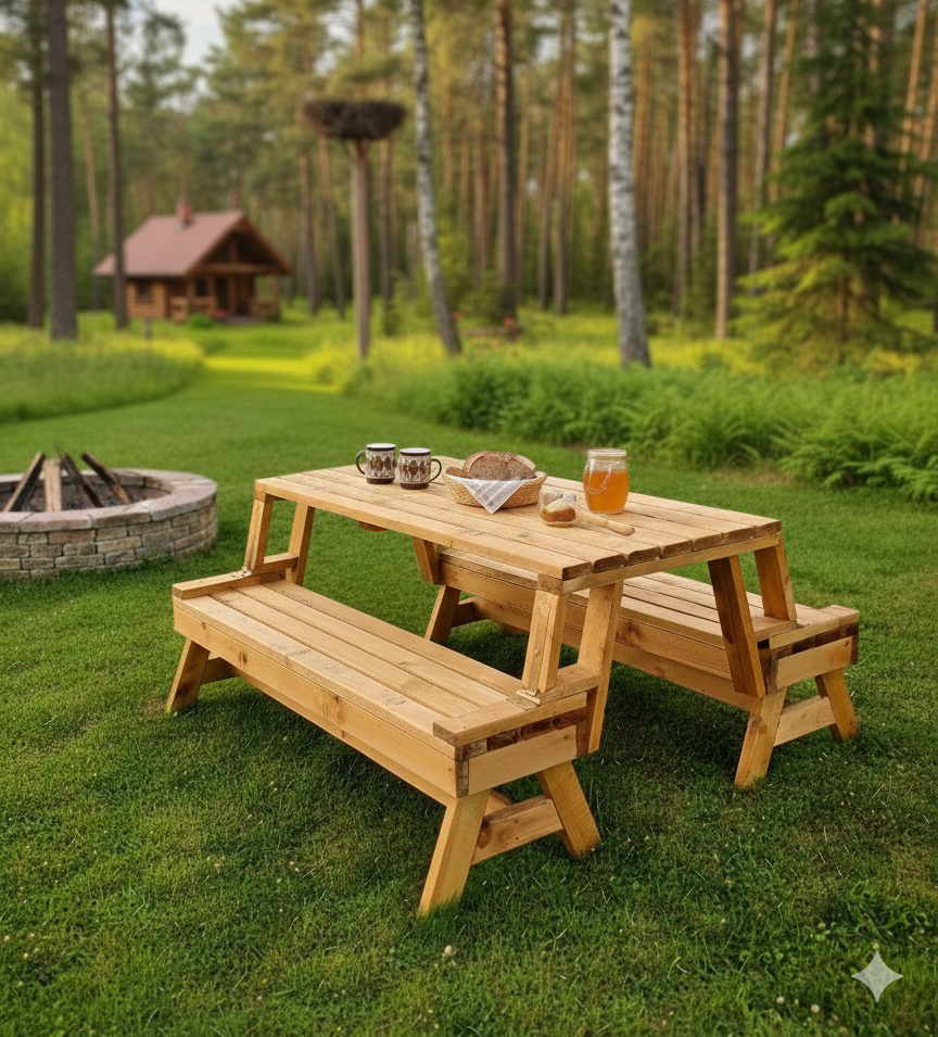 Medinis sodo baldų komplektas "Transformeris"