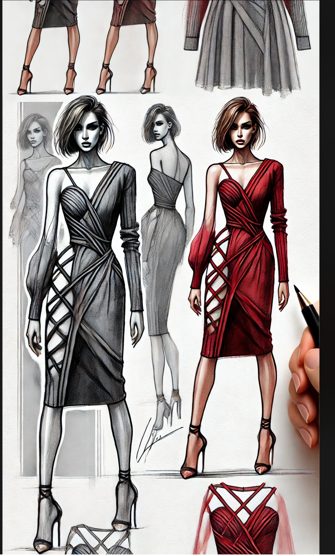 Elegant Cross-Strap Cocktail Dress