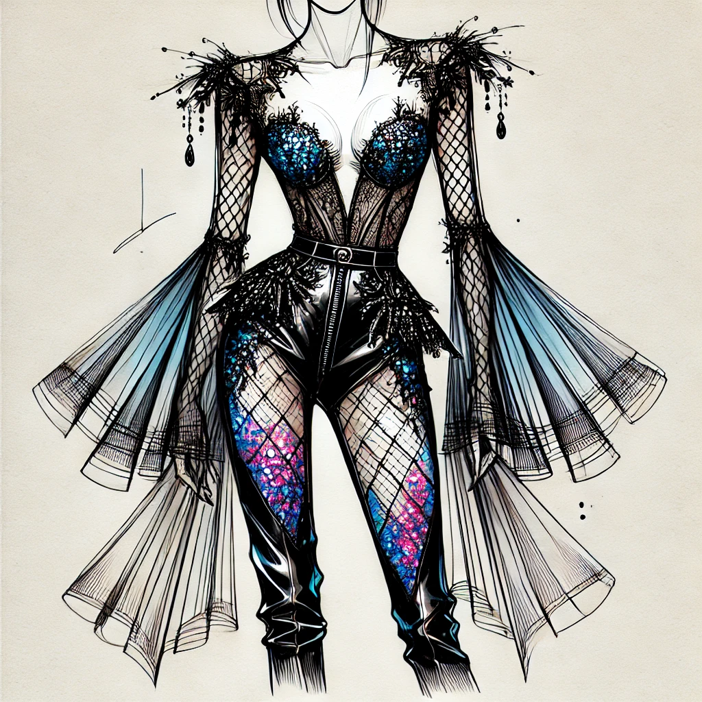 Glamorous Mesh Evening Jumpsuit