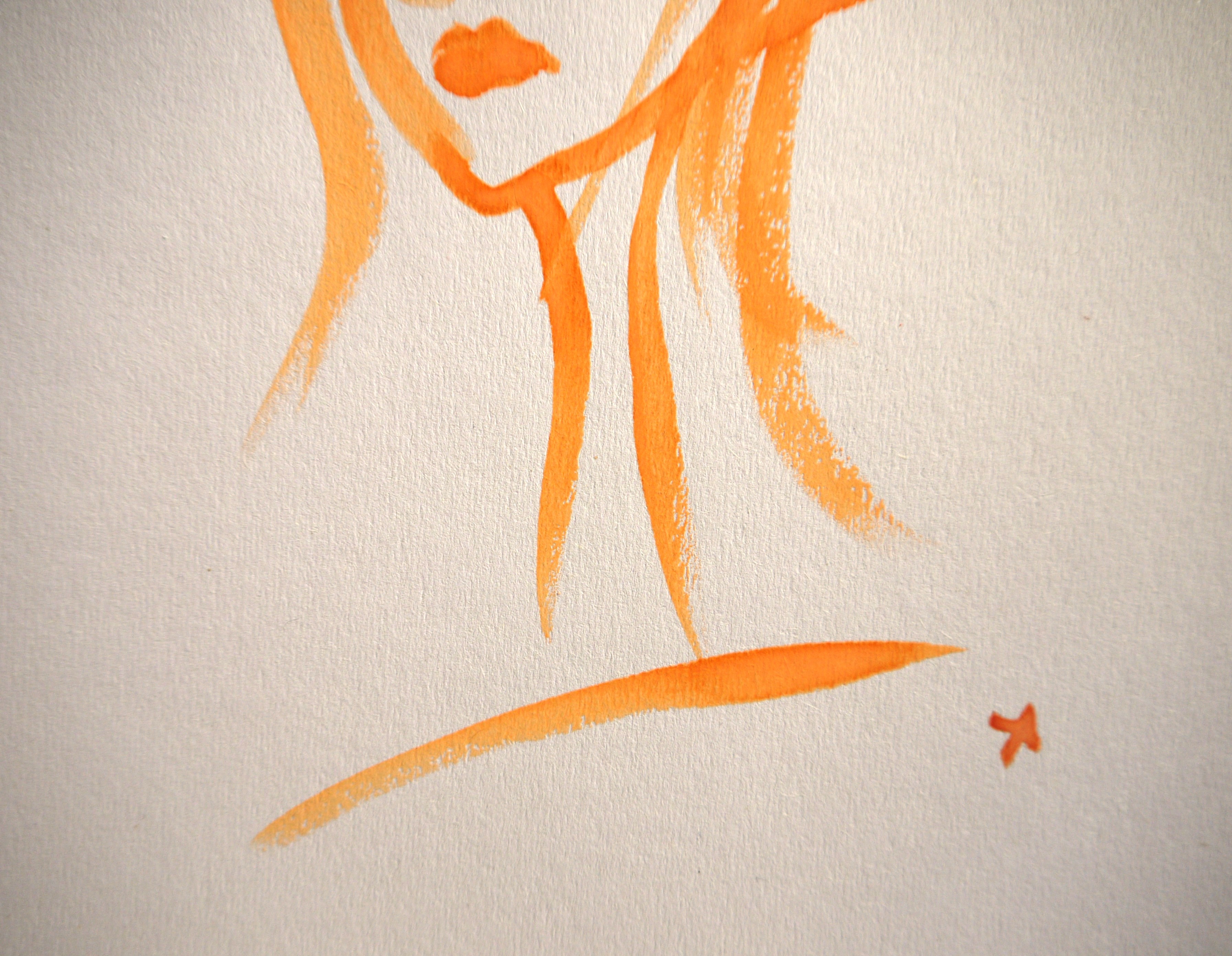 Watercolour amber portrait I