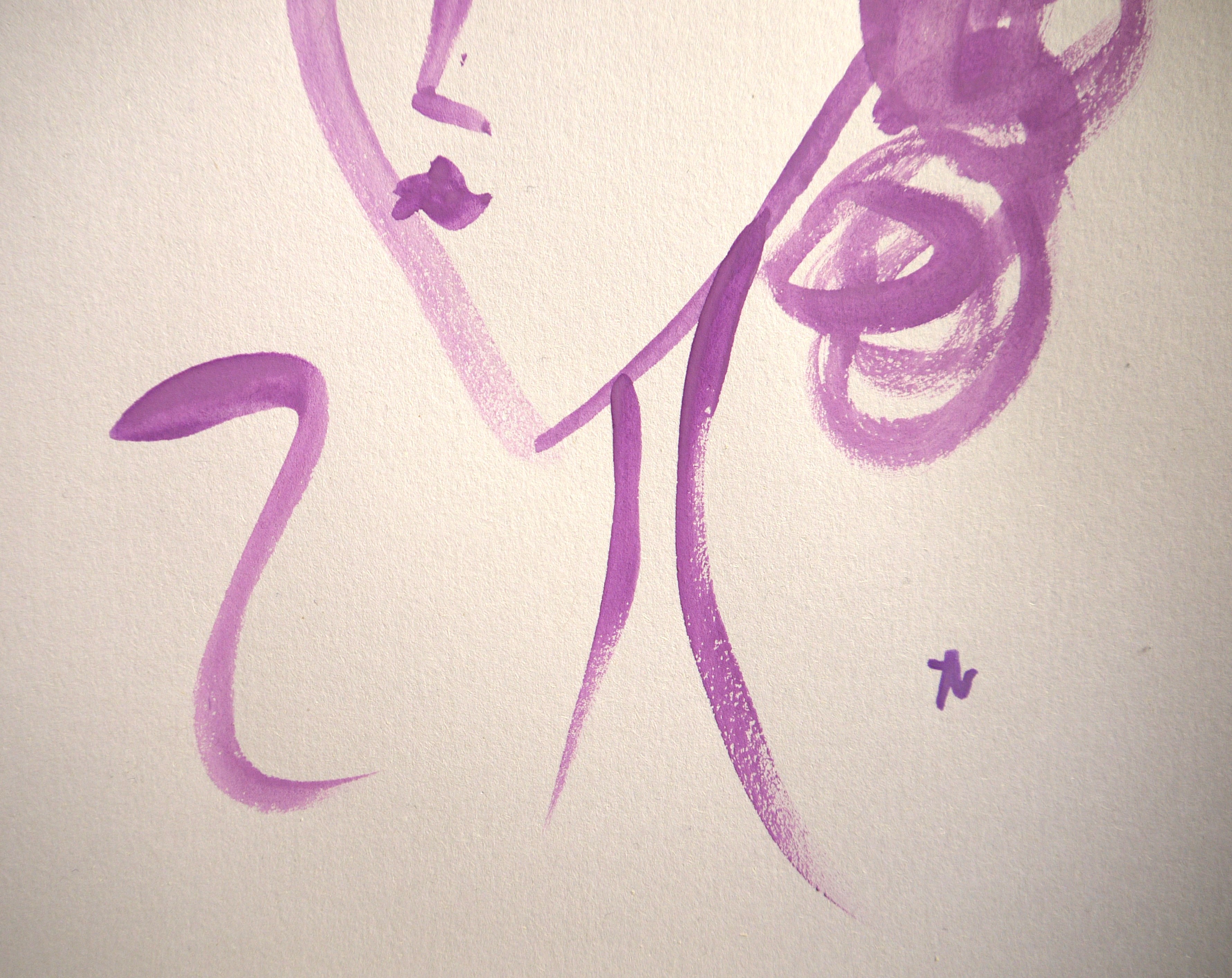 Watercolour violet portrait I