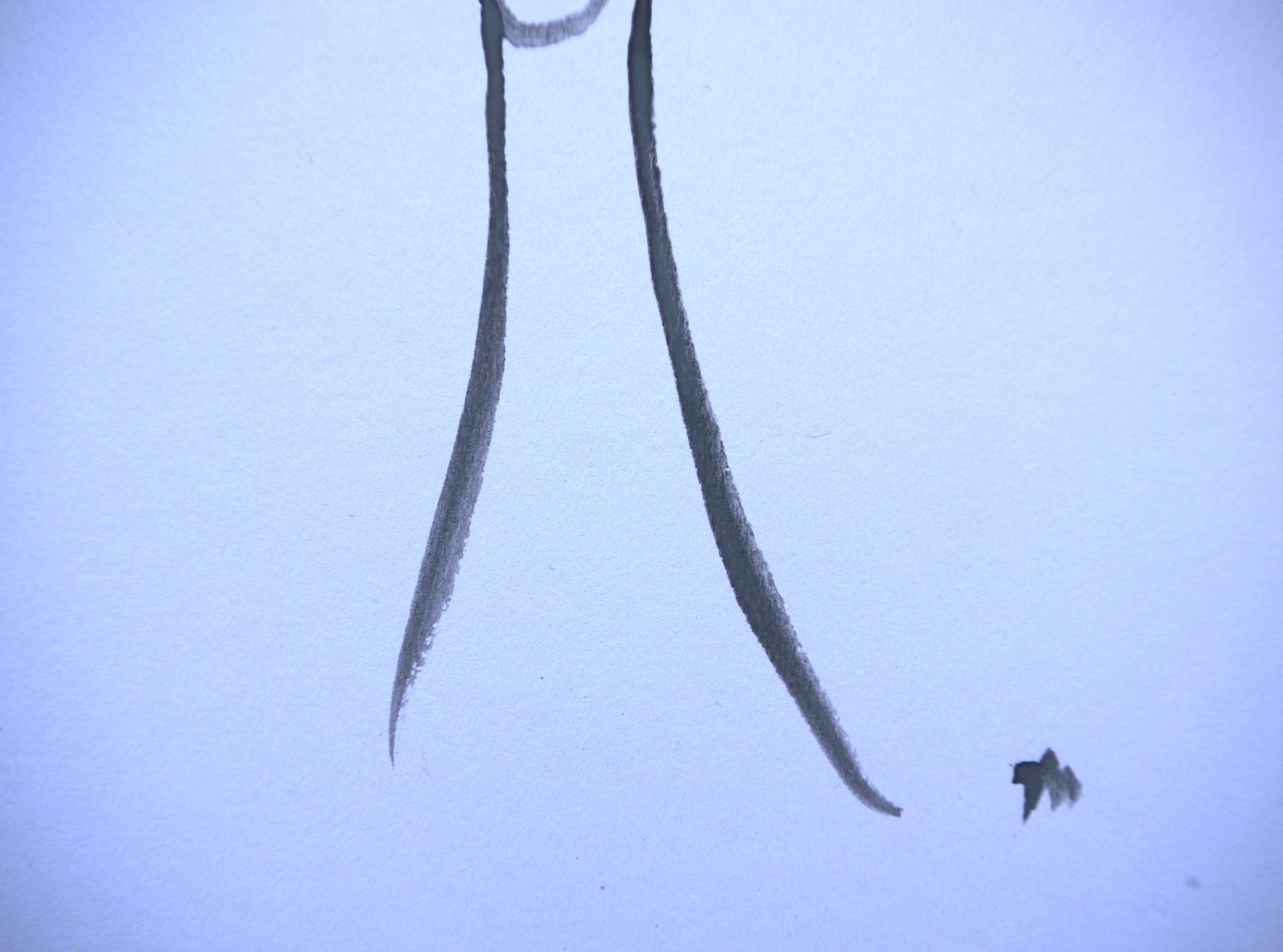 Watercolour Payne's Grey portrait I