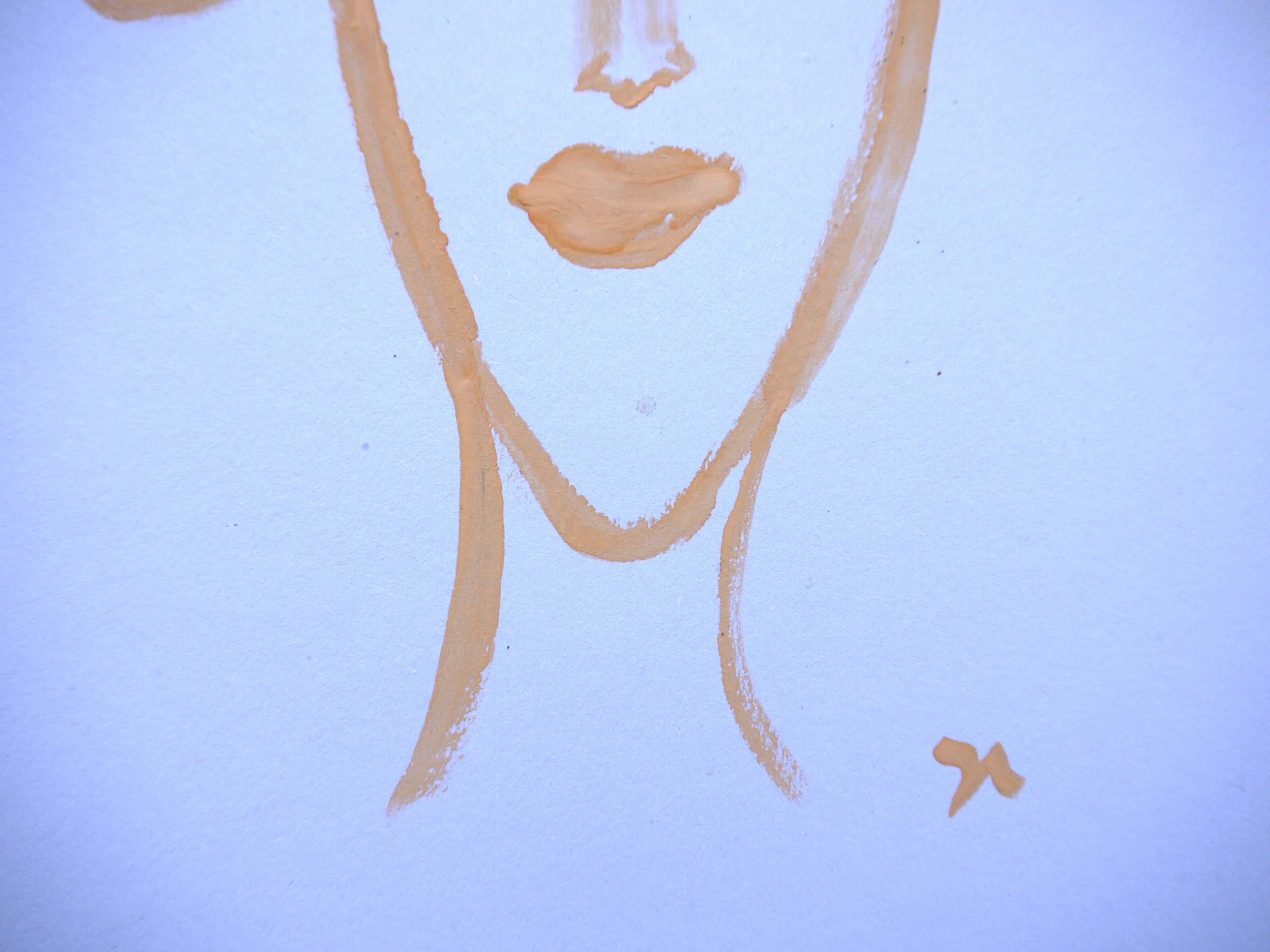 Watercolour ochre-peach portrait I