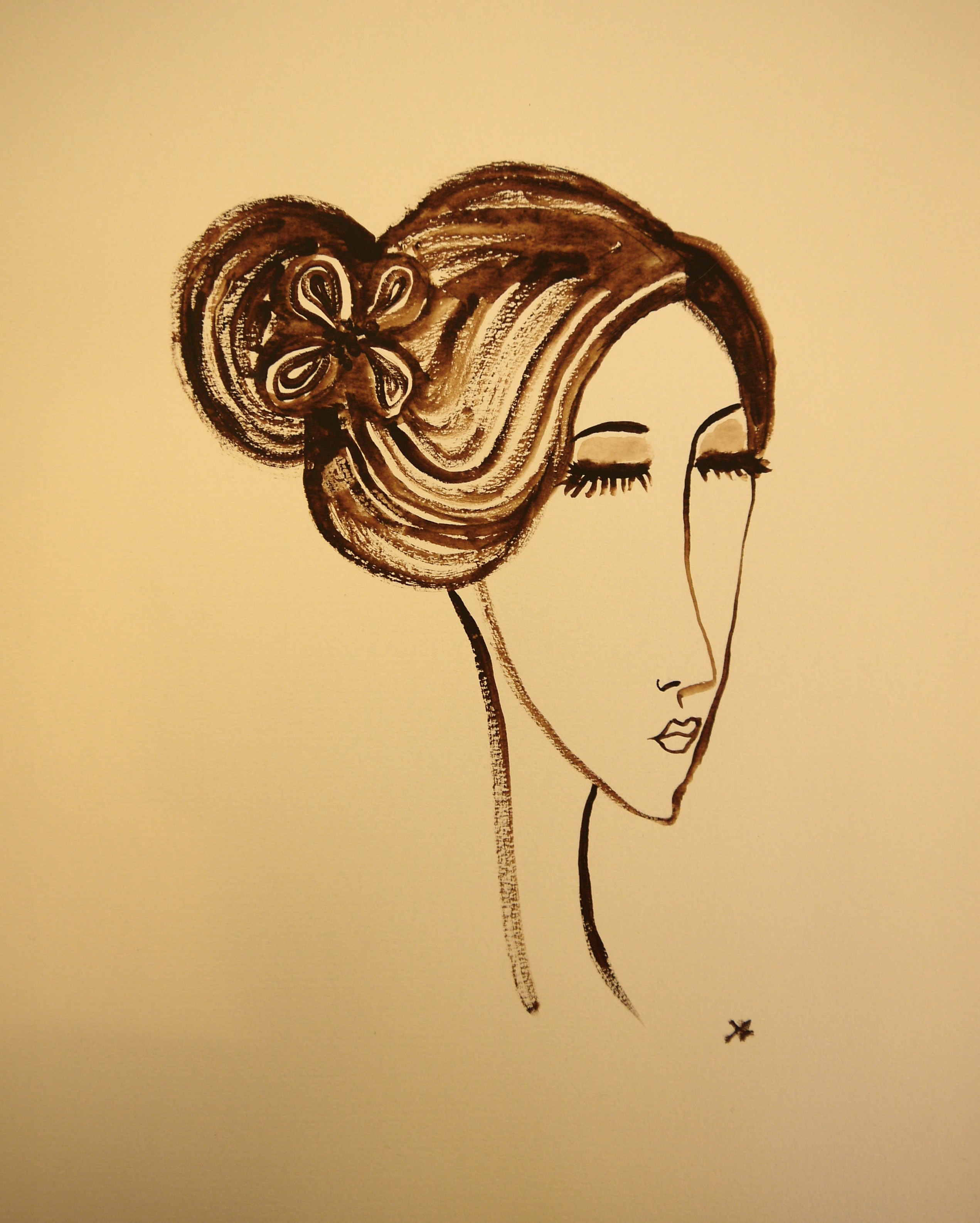 Sepia Reclining Profile