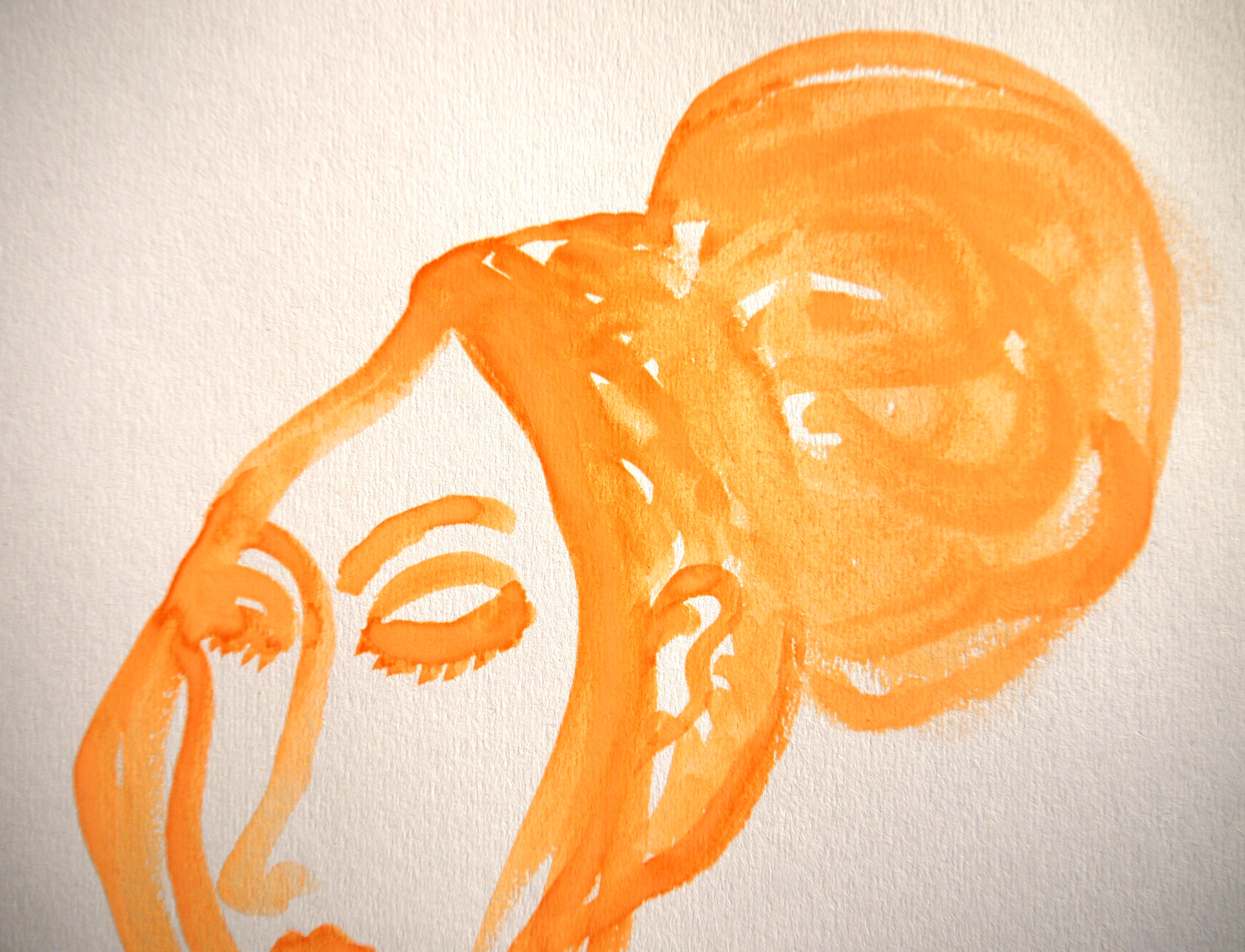 Watercolour amber portrait I