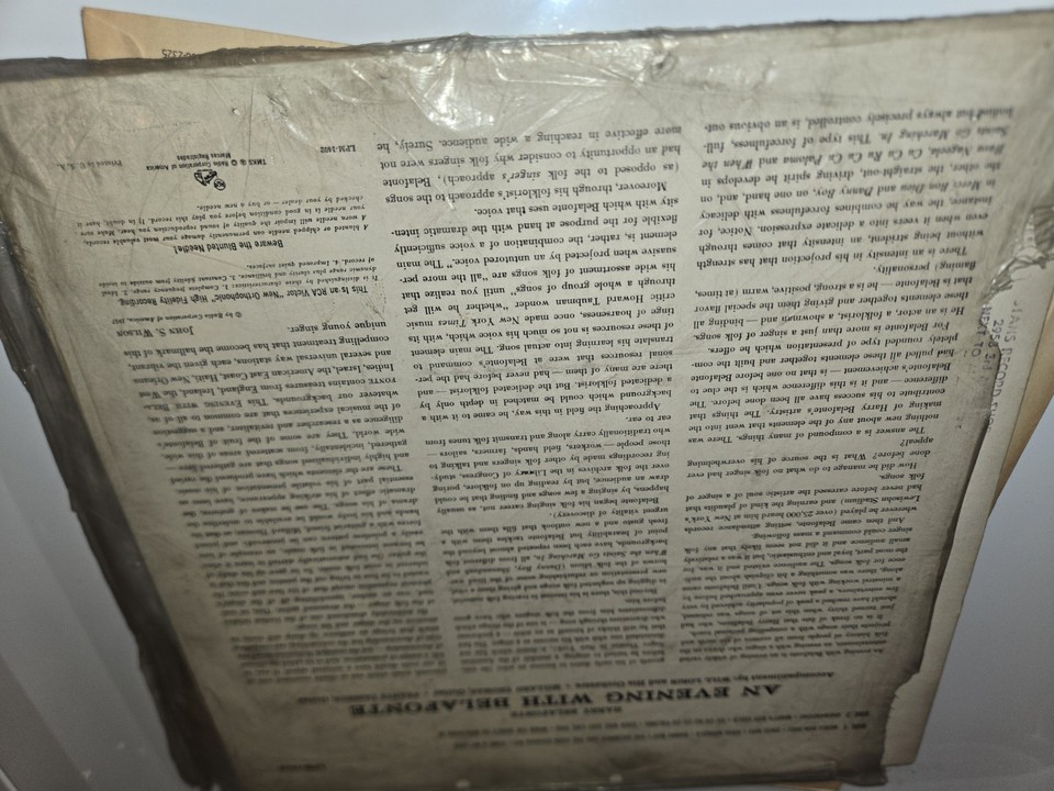 Harry Belafonte An Evening With Belafonte Rca  Record Album Vinyl LP