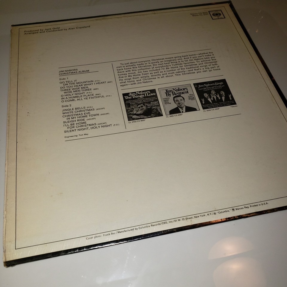 Jim Nabors - Christmas Album 12" LP Record 1967 Columbia Stereo