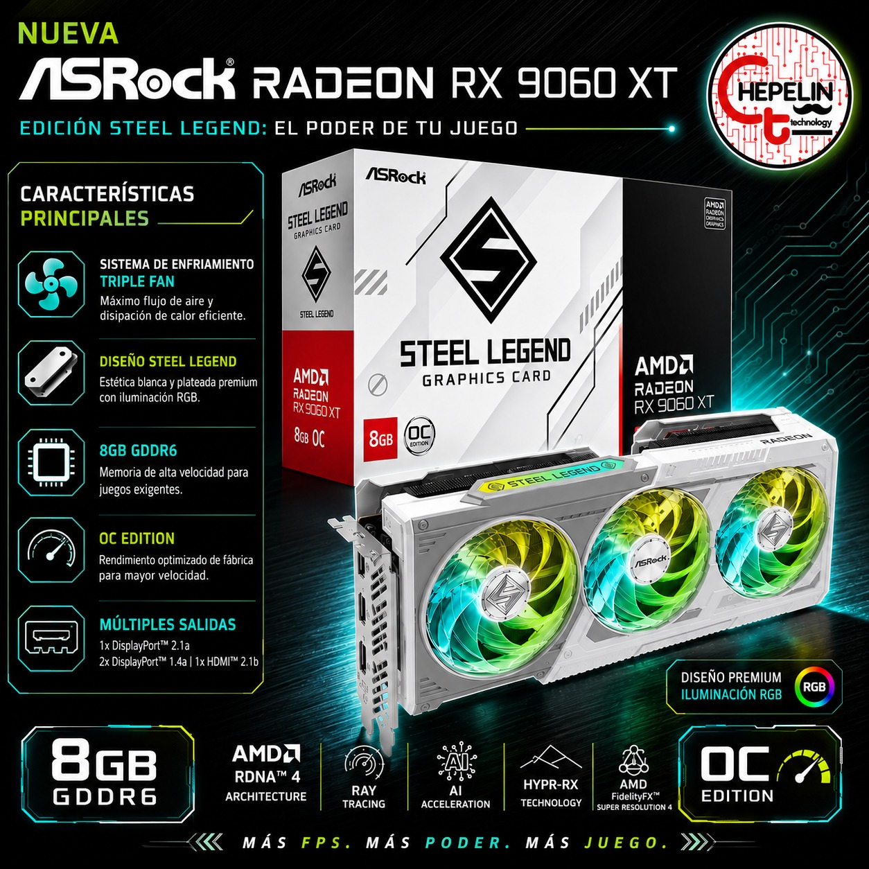 TARJETA DE VIDEO RX 9060 XT ASROCK