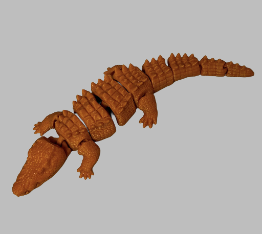 Orange articulated crocodile