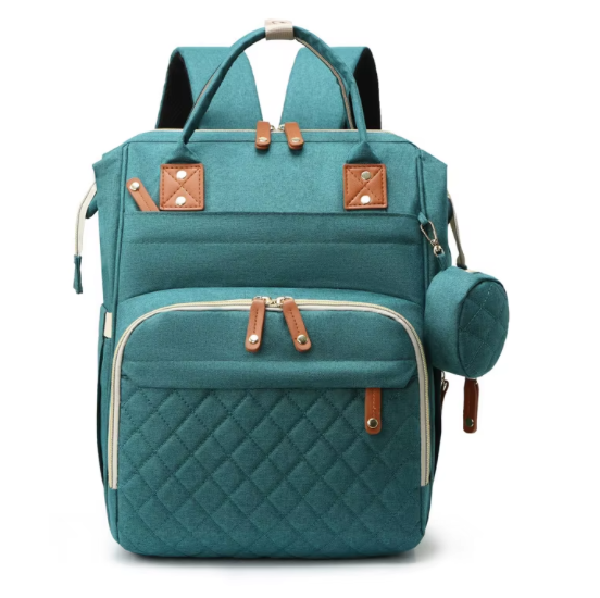 Customized travel fashion large-capacity insulated pocket waterproof portable mommy backpack baby diaper bag with diaper pad