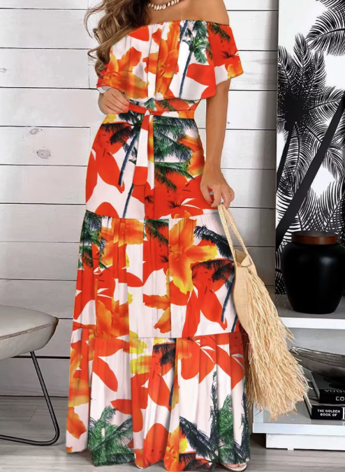 Plus-size women's clothing. Summer hot-selling fashion dress & medium beach dress for women