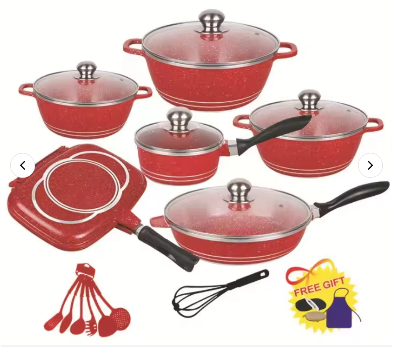 Wholesale pots and pans set with frying pan 23pcs non-stick granite kitchen cooking aluminum cookware set