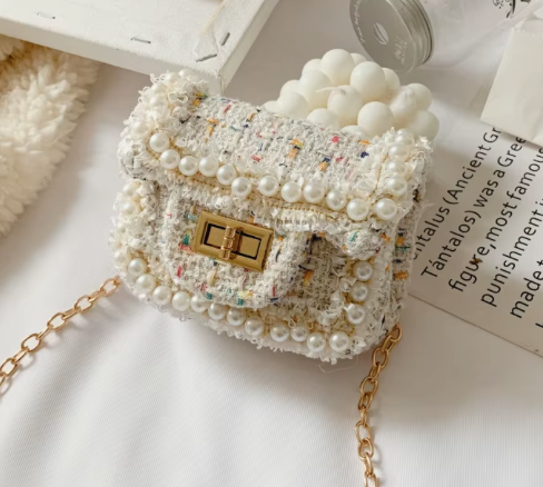 Hot-selling fashion wallet and little girl handbag cute pearl mini summer flower design