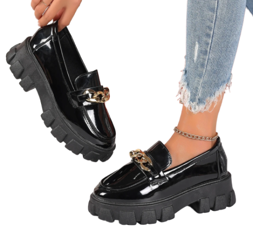  Loafers Patent Leather Bow Mary Jane Shoes Casual For Women