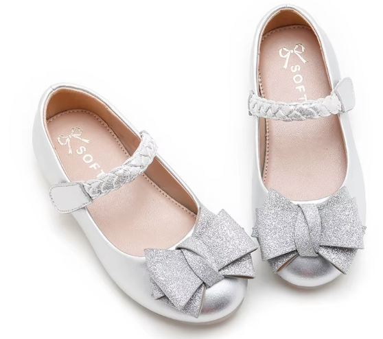 Children's shoes Gilt rhinestone soft sole shoes, children's sequin dance shoes.