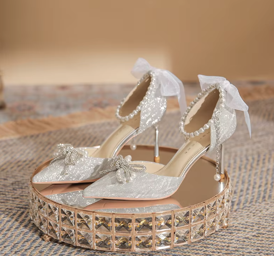 Fashion Slip on Slingback Thin s Ladies High Heel Sandals Women Pumps Sandal Shoes Wedding Shoes for the Bride