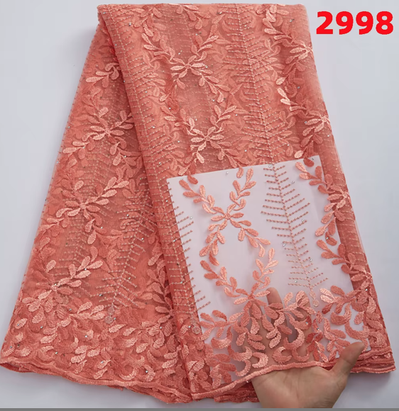 African lace fabric embroidery wholesale mesh lace fabric. New arrival wedding party materials 