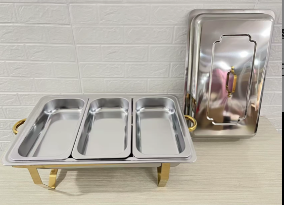 Wholesale stainless steel hot pot for sale hot pot buffet warmer thickened square buffet stove