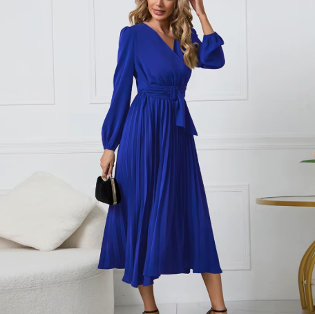 High-quality casual digital printed beach dress. Women's dance maxi length broken flower retro dress.