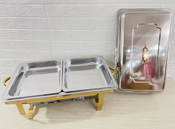 Wholesale stainless steel hot pot for sale hot pot buffet warmer thickened square buffet stove