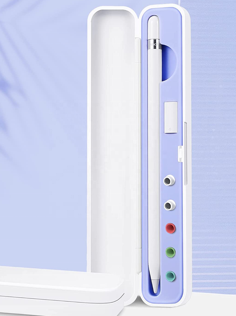 The second-generation Apple Pencil suitcase and the first-generation Apple Pencil storage box