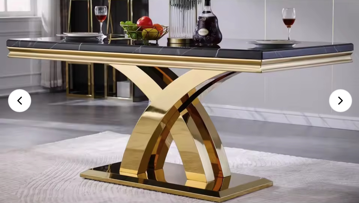 Wholesaler modern luxury restaurant table and chair tableware set, with 6 chairs and dining table