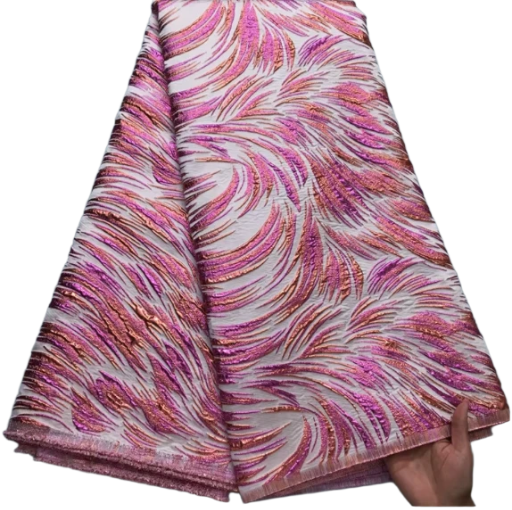 Wholesale brocade lace fabric brocade lace 2025 latest African gold-plated jacquard women's party dress.