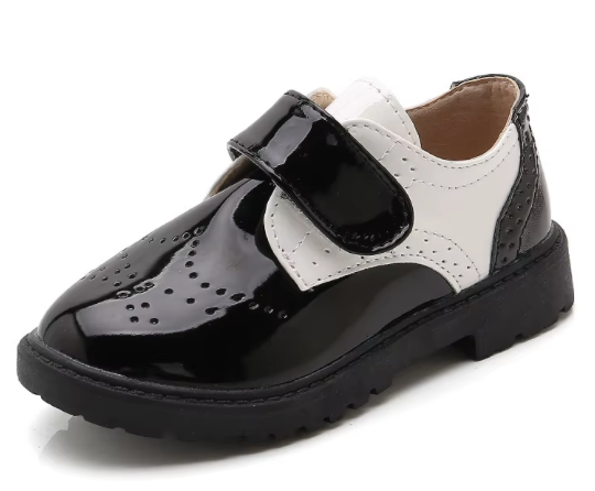Children's genuine leather shoes British casual style black leather shoes
