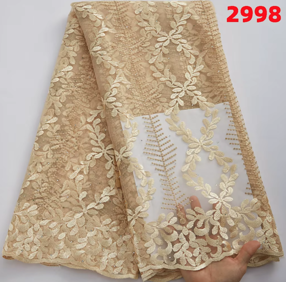 African lace fabric embroidery wholesale mesh lace fabric. New arrival wedding party materials
