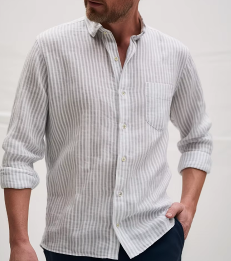 Spring and Summer New Shirts Long Sleeve Cotton and Linen Loose Casual Shirts Comfortable Breathable for Men