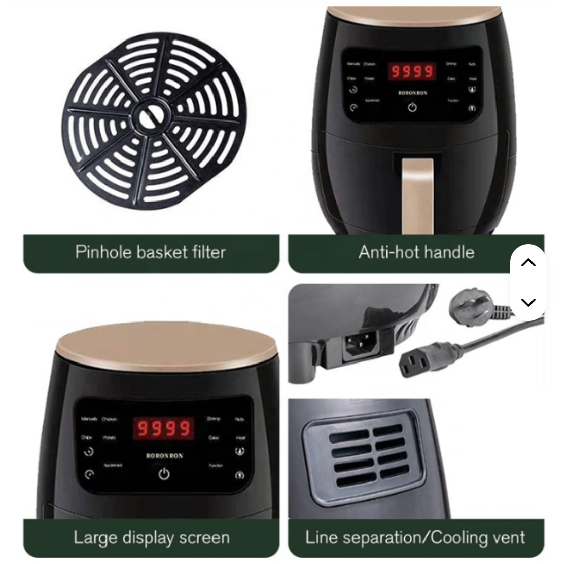 High-quality new design hot-selling wholesale household appliances air fryer 4l