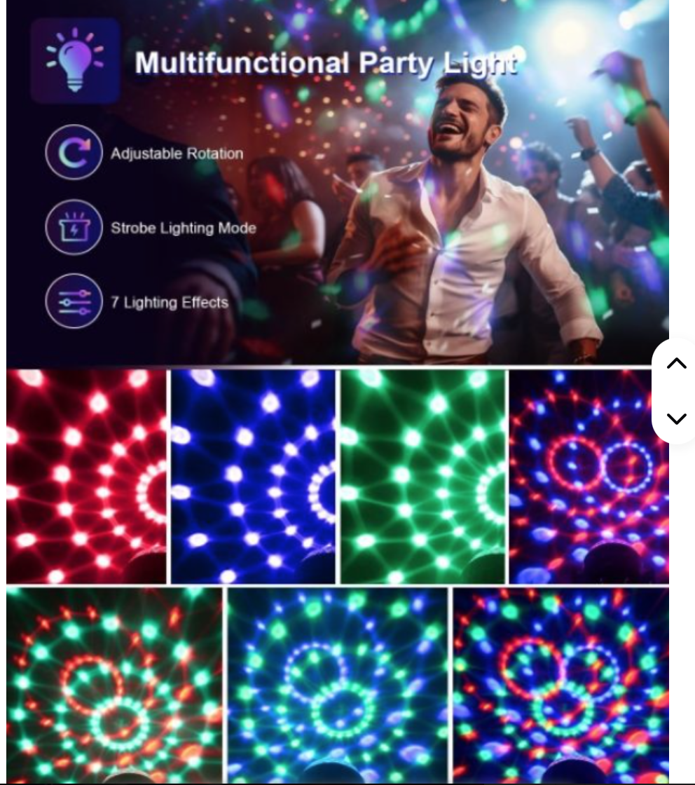 Hot-selling voice-controlled Rgb Dj disco ball Christmas party light remote charging stage strobe light stage equipment