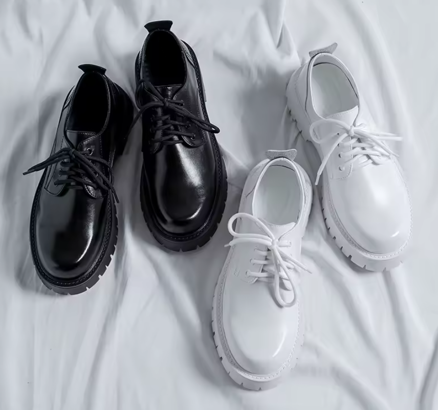 High - Quality Leather Men's Formal Shoes Chunky Heel Business Footwear for Men