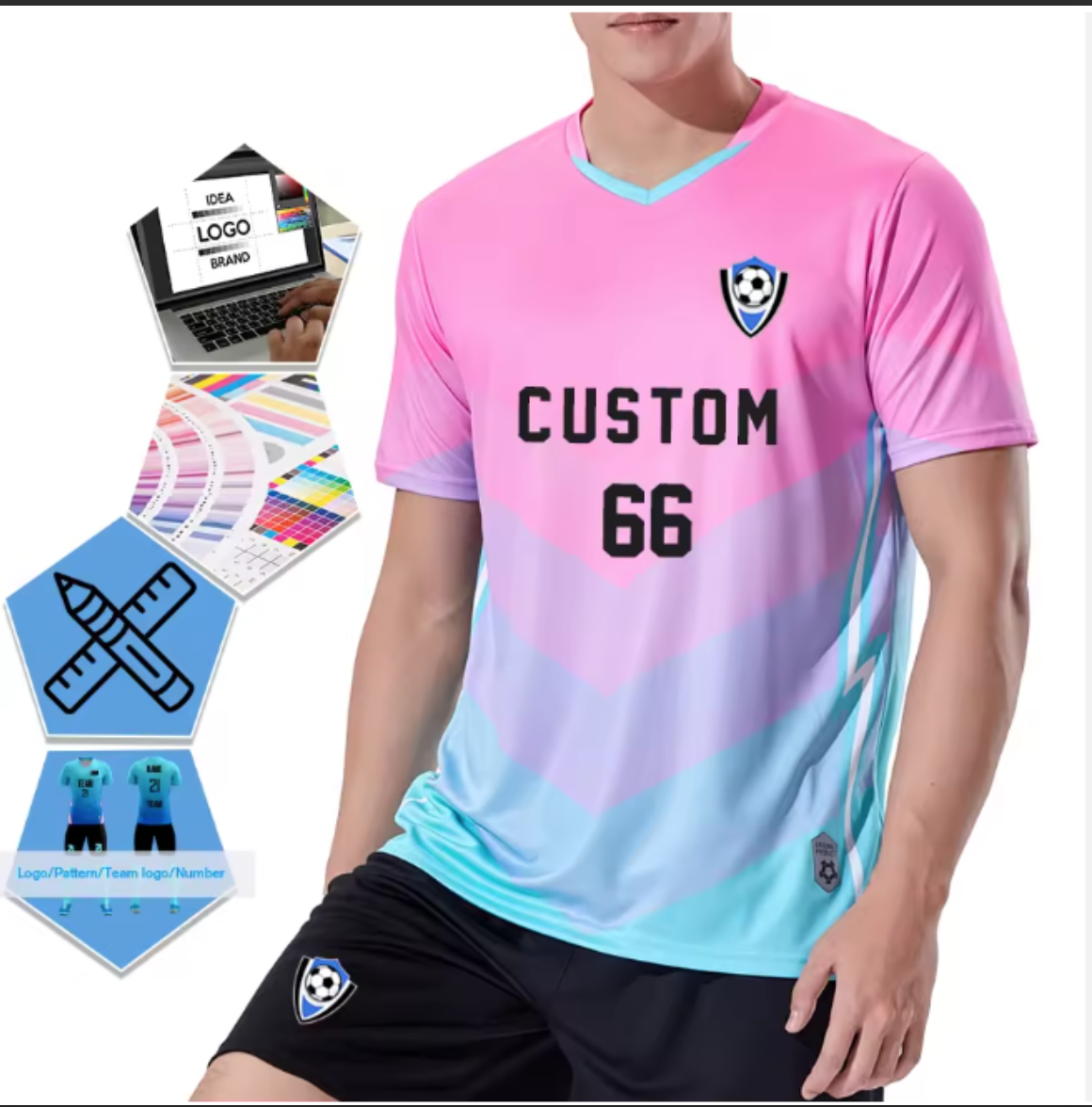 Custom Sublimation Retro Football Jersey New Design Club Soccer Uniform Top for Schools & Teams for Running & Soccer Wear