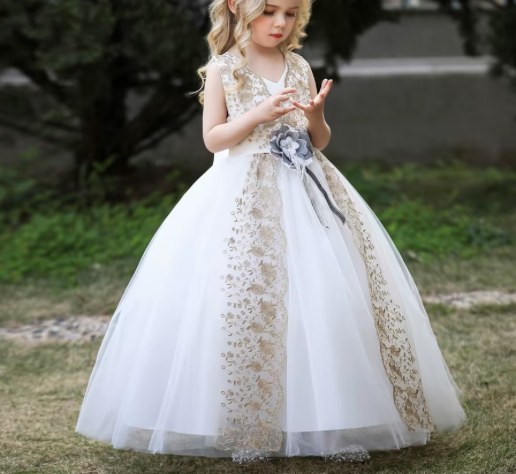 New design, LP-283 Maxi long prom dress broken flower pattern, spring dress, girl summer wedding party dress