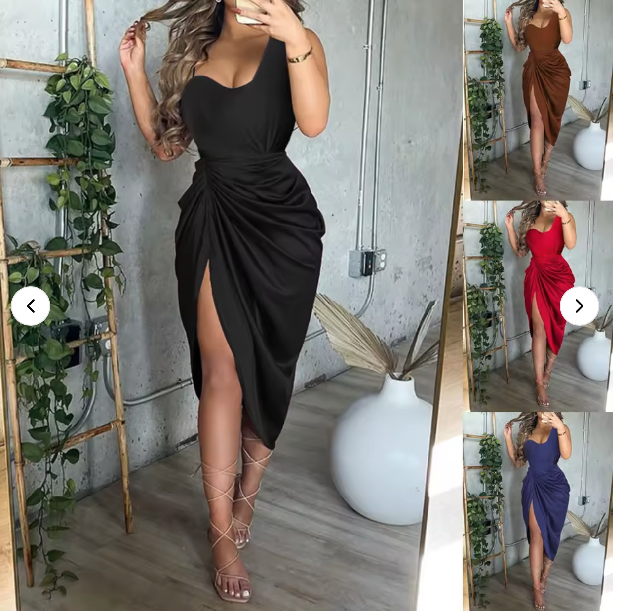 2023 New Fashion Women's Sexy Slit Irregular Dress Pleated off-the-shoulder Evening Dress