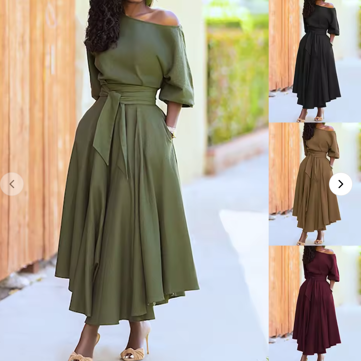 2025 summer new elegant off-stap waist elegant solid color women's clothing