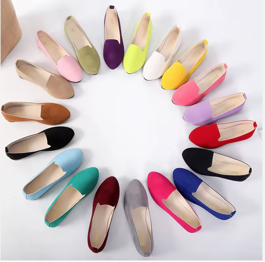Spring Autumn New Single Flat Women's Shoes, Candy Color Large Size, for Pregnant, Girls, and Every Women.