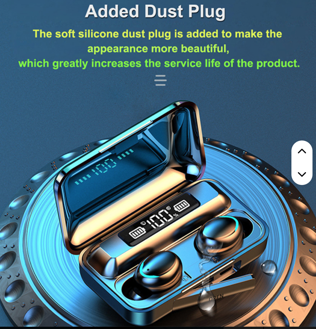 Hot sale F9-5 TWS headphone power supply Wifi high-fidelity stereo auriculares headphones, waterproof wireless headphones Led F9 earplugs