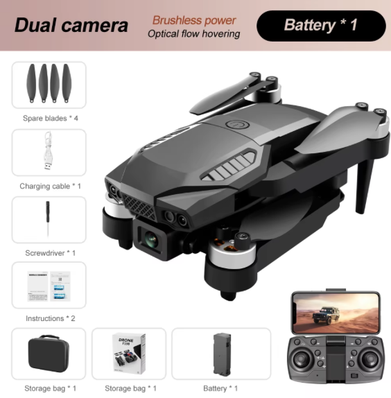 High-configuration F198 professional quadcopter drone, with dual HD 4k camera, factory foldable, extra battery for sale