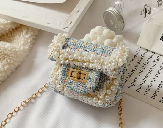 Hot-selling fashion wallet and little girl handbag cute pearl mini summer flower design