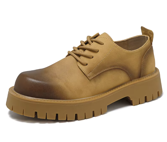 High - Quality Leather Men's Formal Shoes Chunky Heel Business Footwear for Men