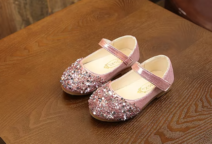 Fancy baby shoes flowery crystal wedding party flat shoes