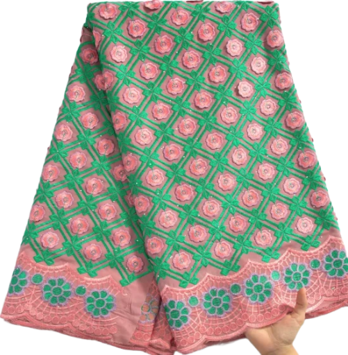 New arrival Foyle African cotton stone lace, rhinestone cotton lace fabric women's wedding dress.