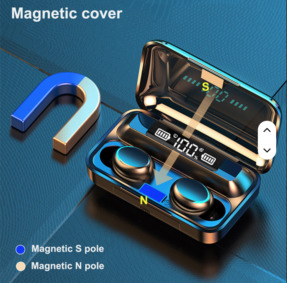 Hot sale F9-5 TWS headphone power supply Wifi high-fidelity stereo auriculares headphones, waterproof wireless headphones Led F9 earplugs