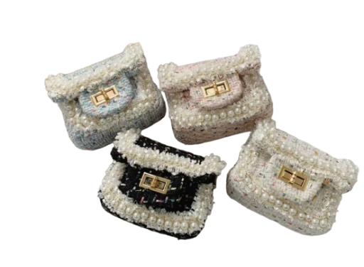 Hot-selling fashion wallet and little girl handbag cute pearl mini summer flower design