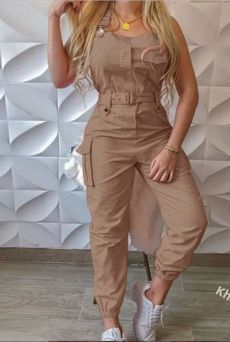 Wholesale sexy sleeveless all-in-one retro jumpsuit casual, goods jumpsuit women