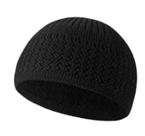 Autumn Winter Arab Muslim Wave Jacquard Melon Skin Baotou Hat Dome Knitted Hat Customizable Designed Common Style