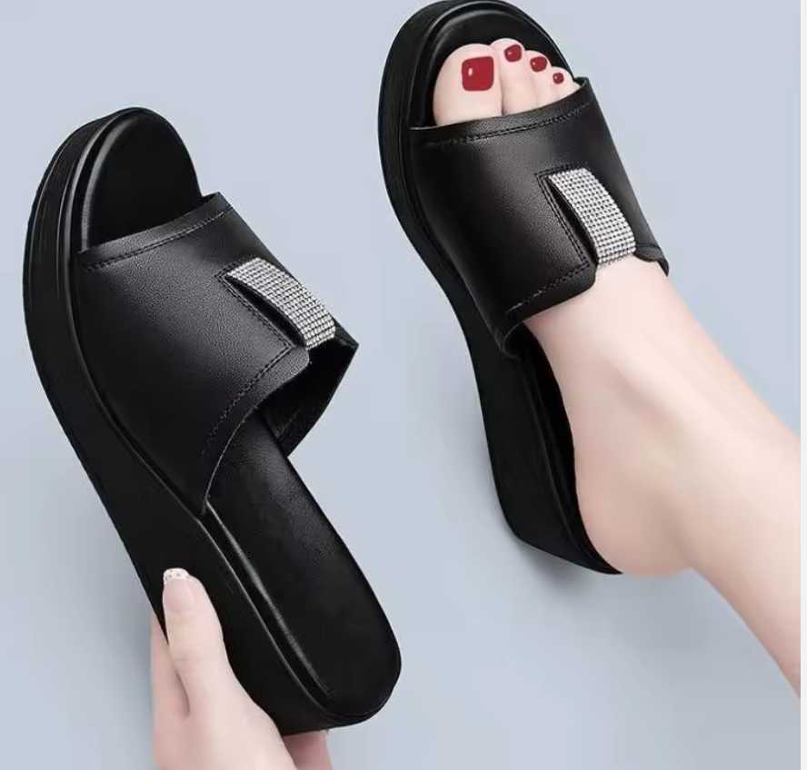 Fashion Sandal Slides Slippers for Women Summer Outdoor Beach Wedge Flat Sandals Slipper Ladies